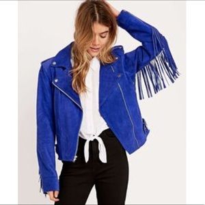 ECOTE SUEDE FRINGE MOTO JACKET--URBAN OUTFITTERS